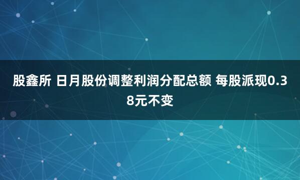 股鑫所 日月股份调整利润分配总额 每股派现0.38元不变